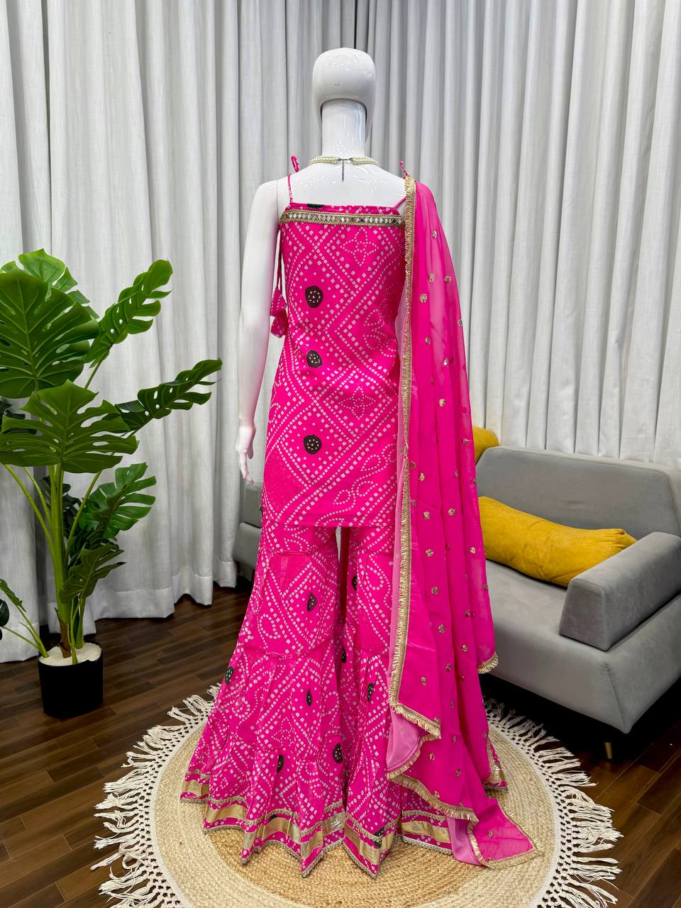 FAUX GEORGETTE SHARARA SET