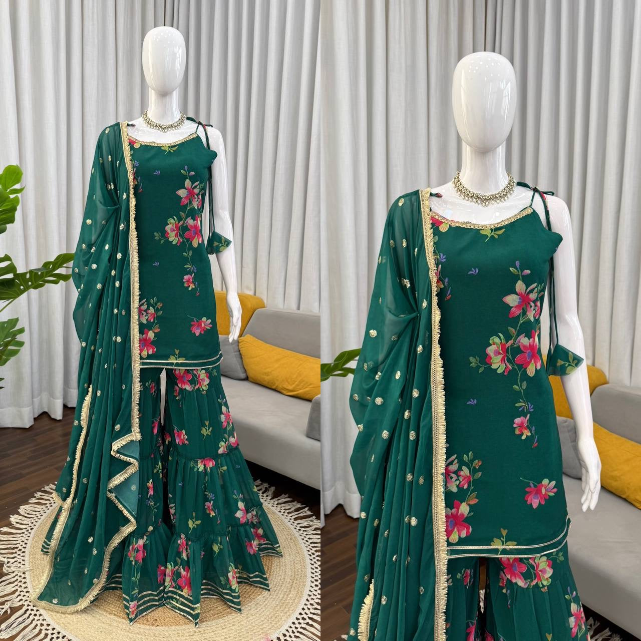 PREMIUM FABRIC AND DETAILING TOP SHARARA WITH DUPATTA