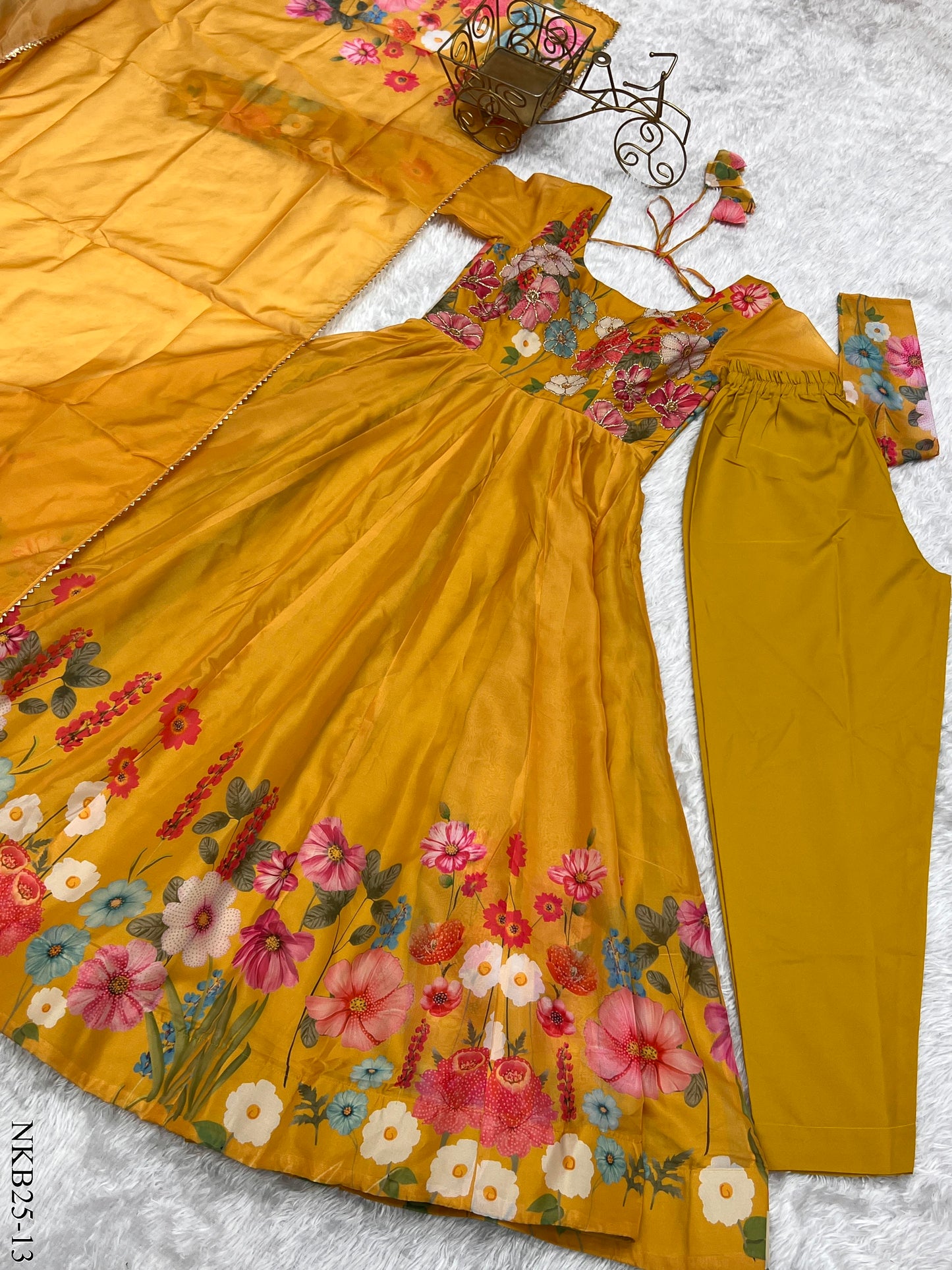 SOFT ORGANZA SILK ANARKALI SET
