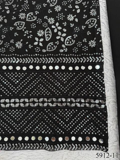 Black Color Foux Georgette Sequience Work Top Pent