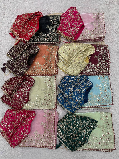 JIMMY CHOOSE SATIN EMBROIDERY WORK SAREE
