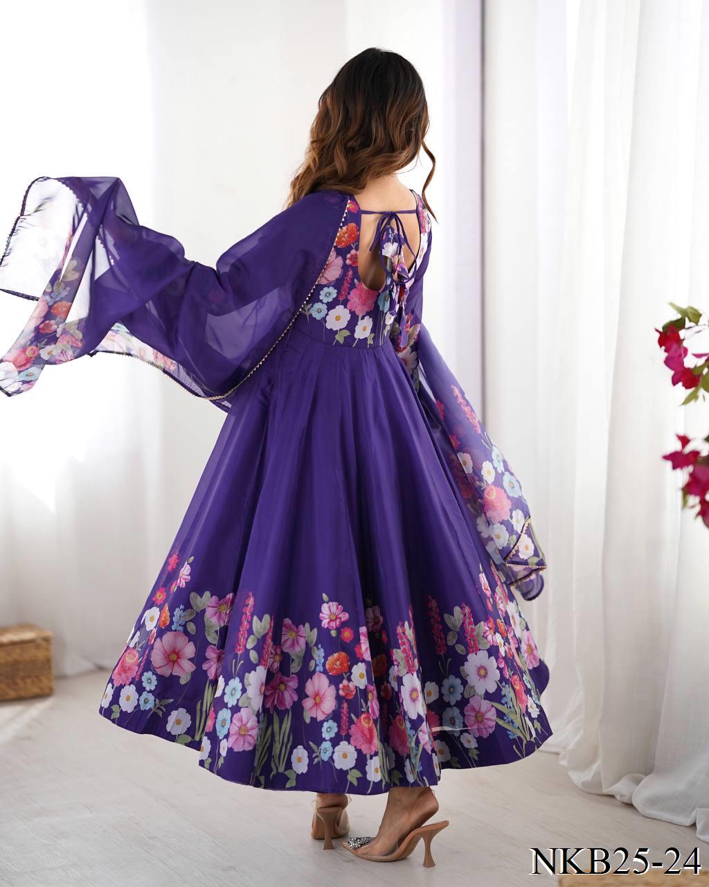 SOFT ORGANZA SILK ANARKALI SET