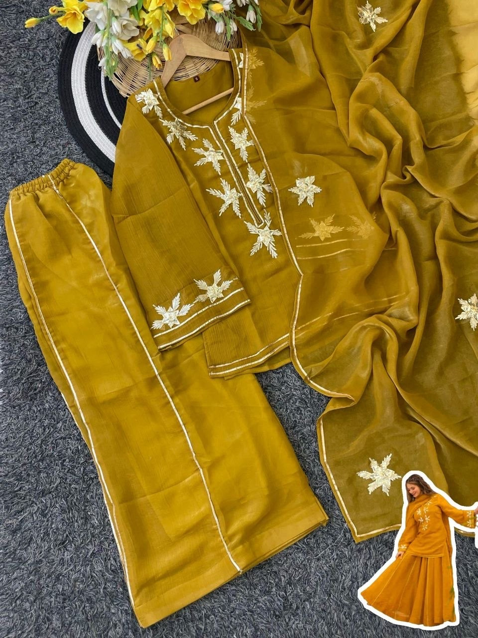 GOTTA PATTI KURTA PLAZZO SET