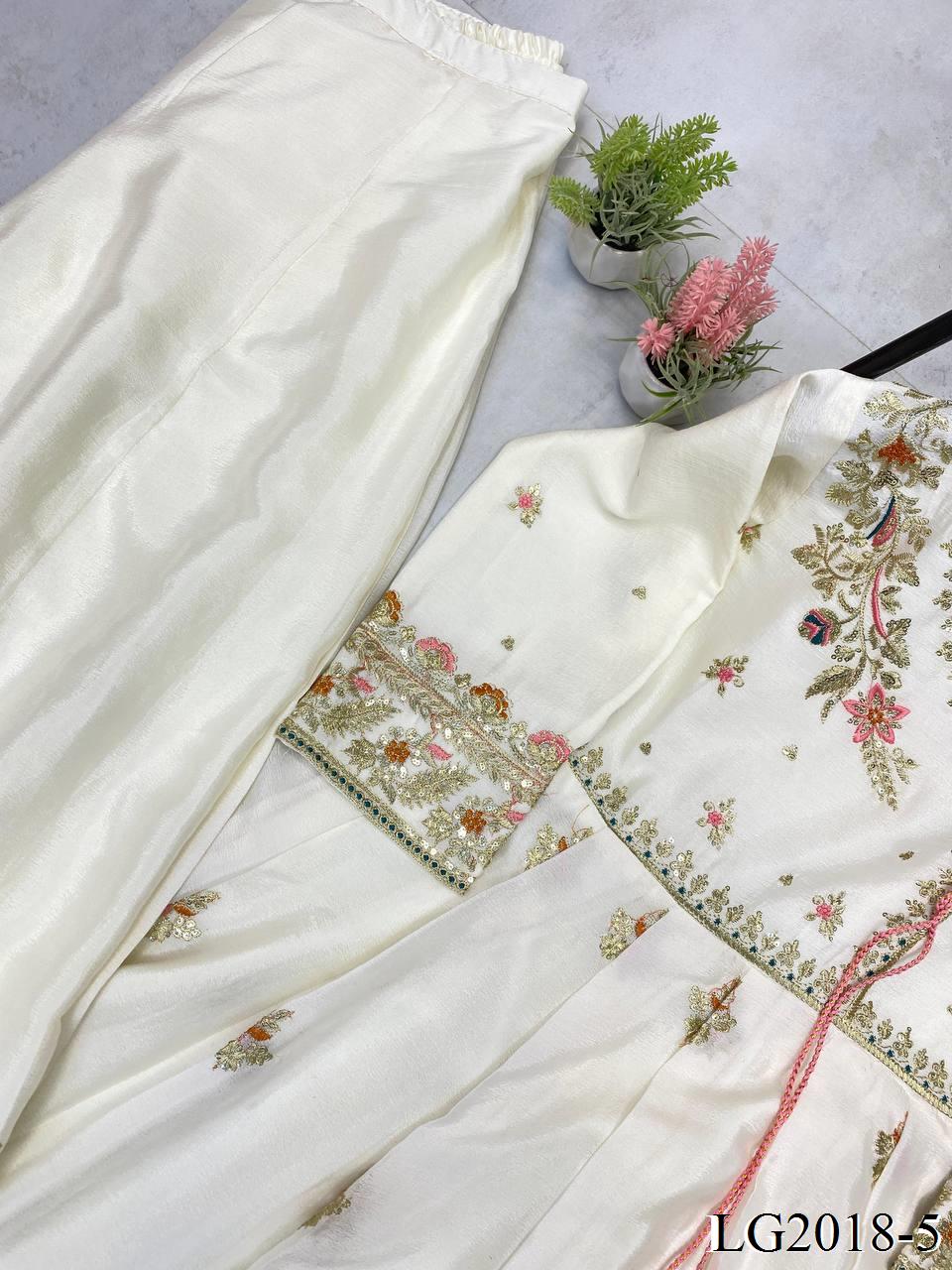 DESIGNER SEQUENCE EMBROIDERED 3 PIECE GOWN PAIR
