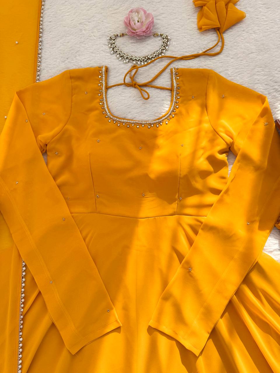 NEW DESIGNER HALDI SPECIAL HANDWORK ANARKALI
