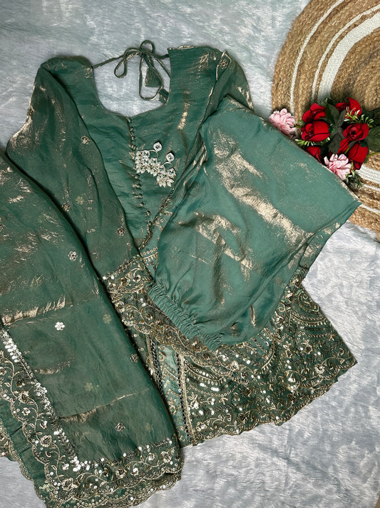 TWO TONE FENDY SILK SET