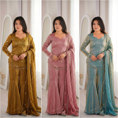 Corset back sharara set