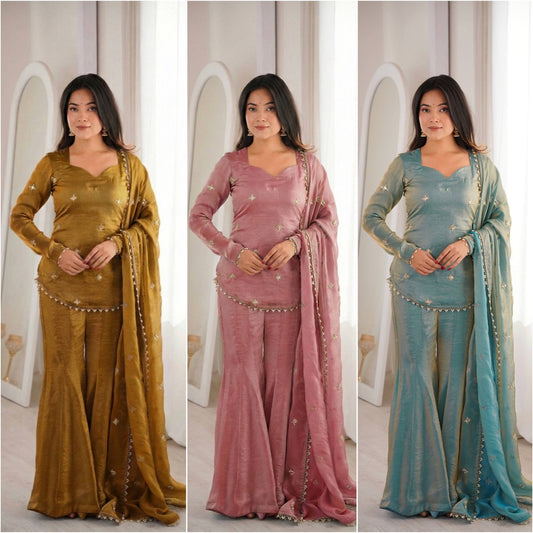 Corset back sharara set