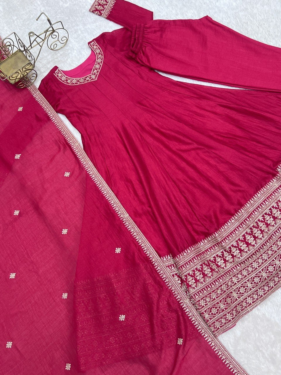 HEAVY PURE BLOOMING VICHITRA SILK ANARKALI