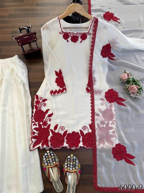 FENDY SILK EMBROIDERY THREAD WORK TOP FARSHI PANT