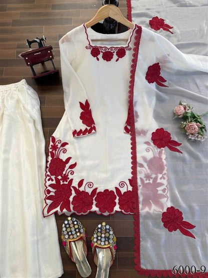 FENDY SILK EMBROIDERY THREAD WORK TOP FARSHI PANT