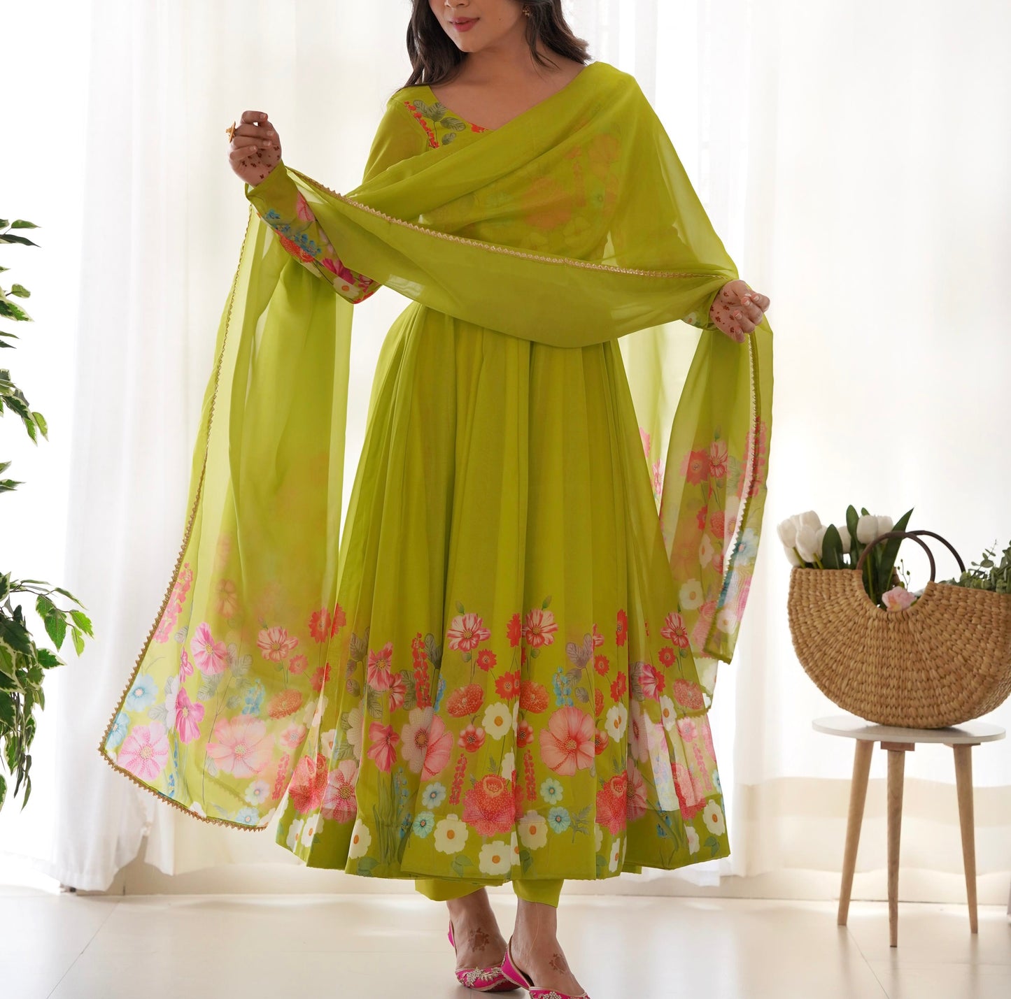 SOFT ORGANZA SILK ANARKALI SET