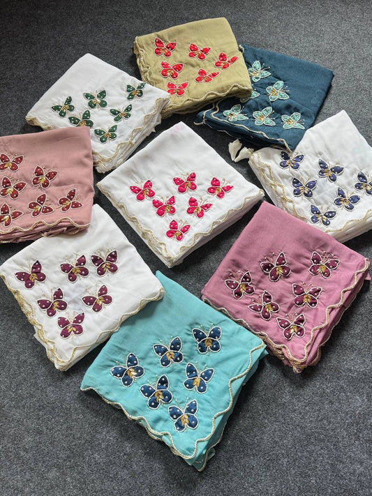 BUTTERFLY HANDWORK SAREE