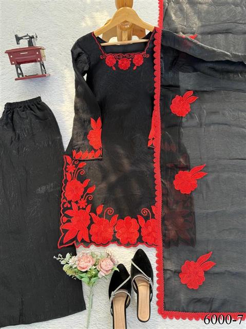FENDY SILK EMBROIDERY THREAD WORK TOP FARSHI PANT