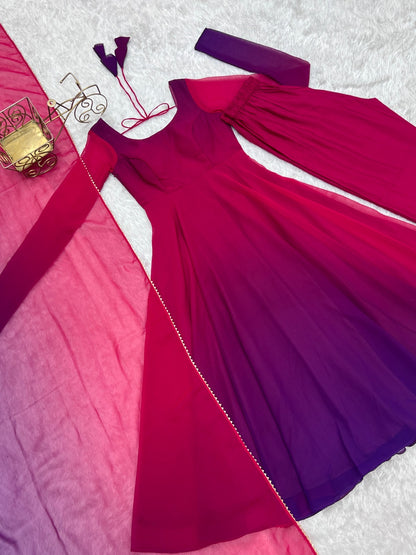 HEAVY PURE FAUX GEORGETTE ANARKALI