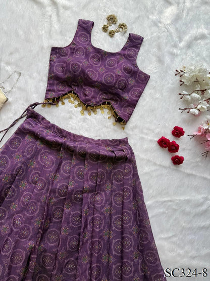PURE ORGANZA SILK FULLY STITCHED LEHENGA