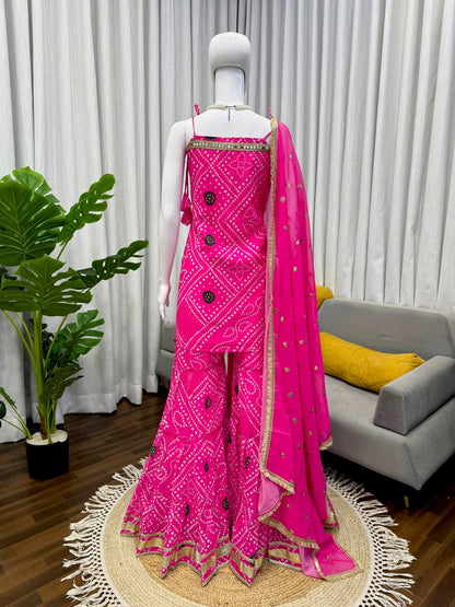 FAUX GEORGETTE SHARARA SET