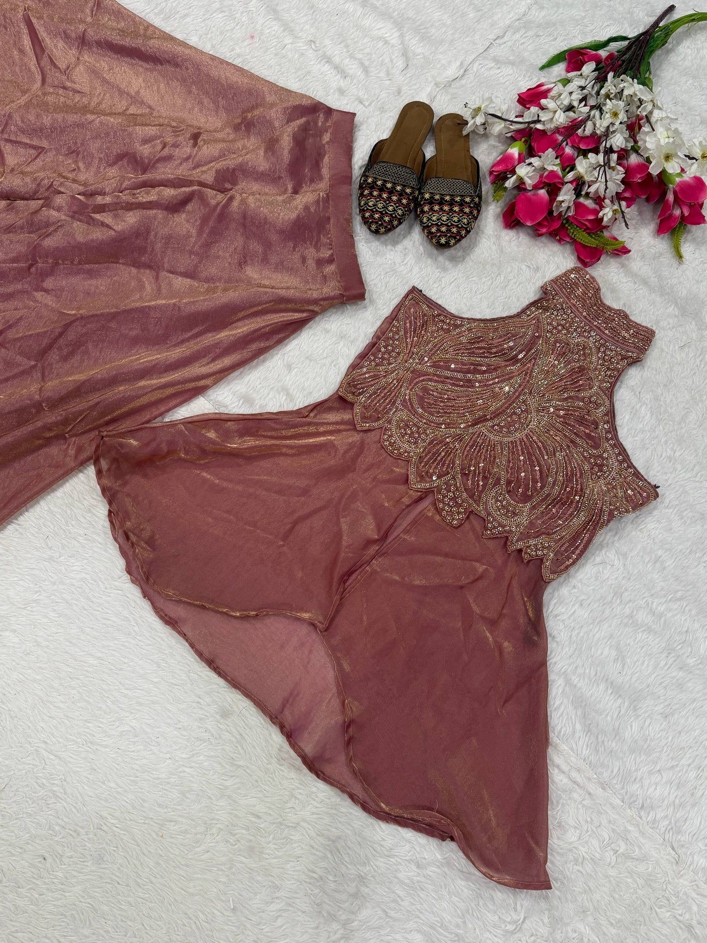 Full Neck Top and Sharara Plazzo