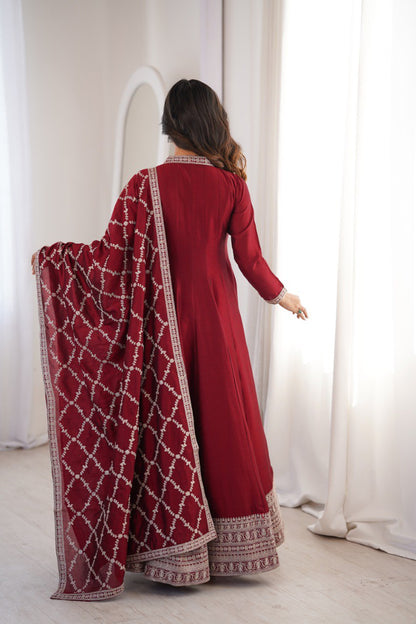 PURE BLOOMING VICHITRA SILK FULLY FLARE ANARKALI GOWN