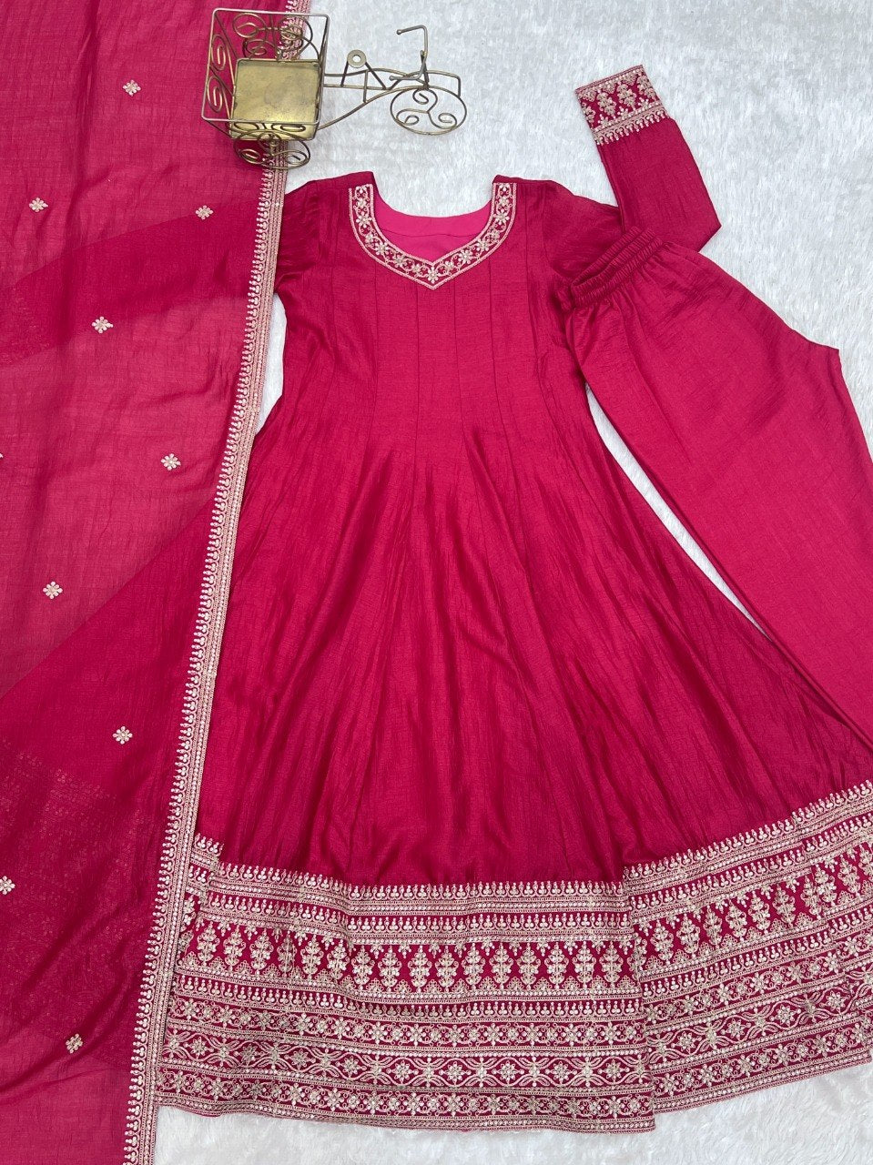 HEAVY PURE BLOOMING VICHITRA SILK ANARKALI