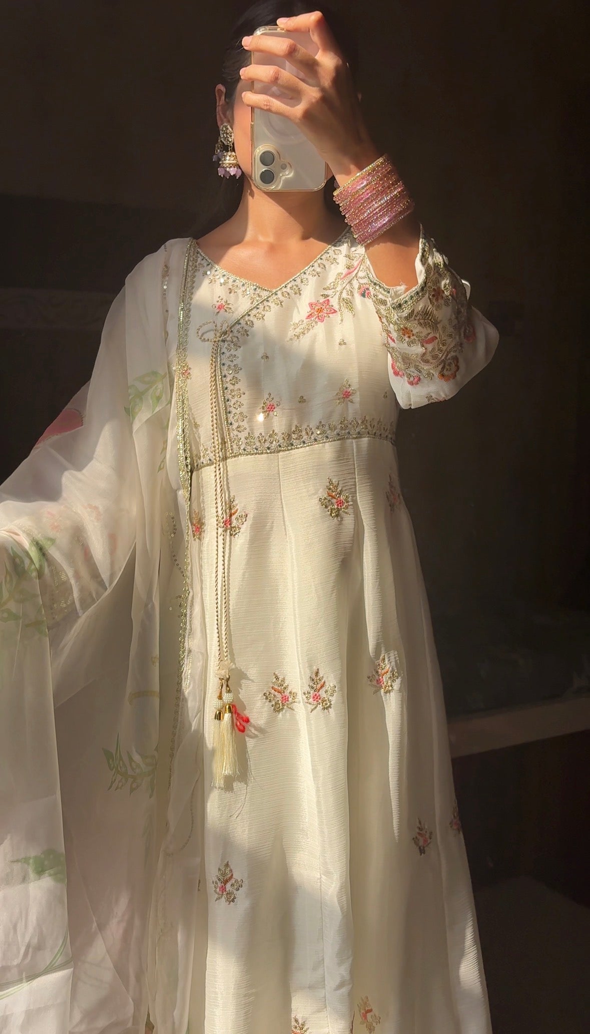 DESIGNER SEQUENCE EMBROIDERED 3 PIECE GOWN PAIR