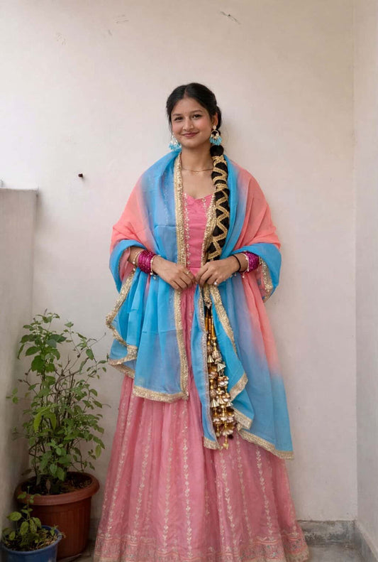 CHINNON SILK ANARKALI SET