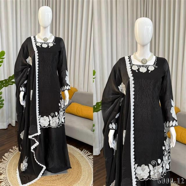 FENDY SILK EMBROIDERY THREAD WORK TOP FARSHI PANT