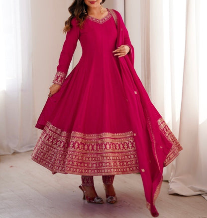 HEAVY PURE BLOOMING VICHITRA SILK ANARKALI