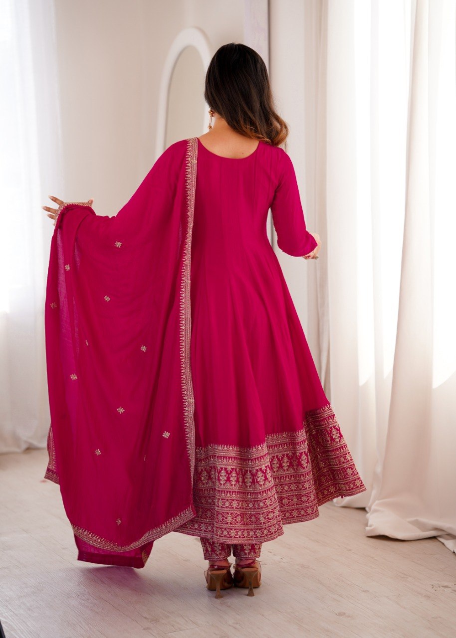 HEAVY PURE BLOOMING VICHITRA SILK ANARKALI