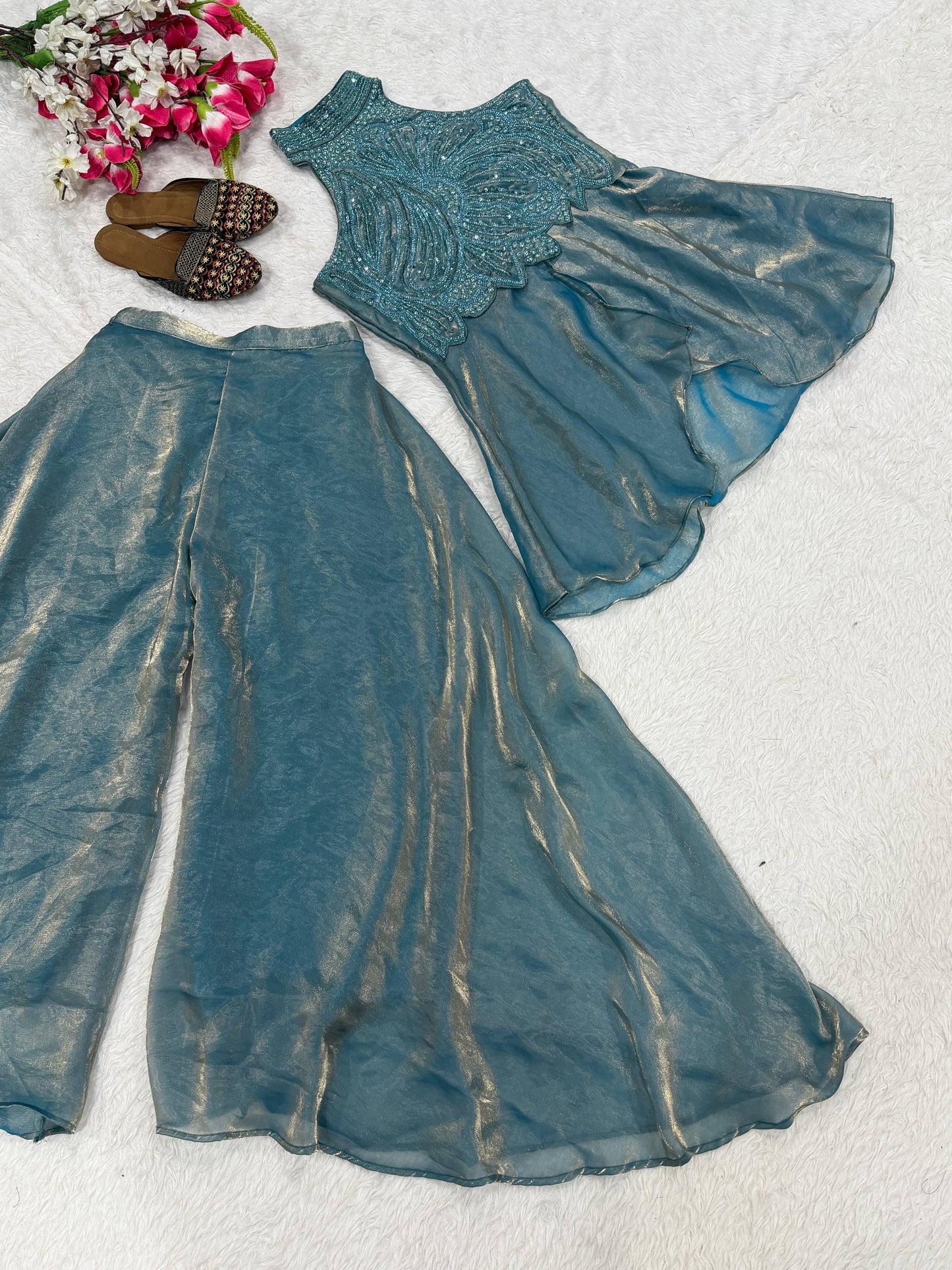 Full Neck Top and Sharara Plazzo