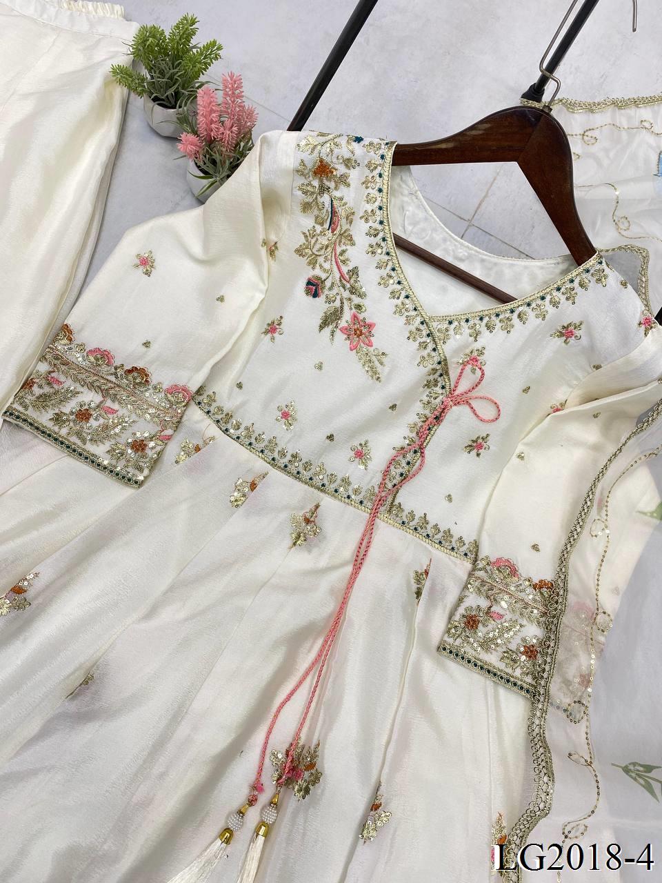 DESIGNER SEQUENCE EMBROIDERED 3 PIECE GOWN PAIR