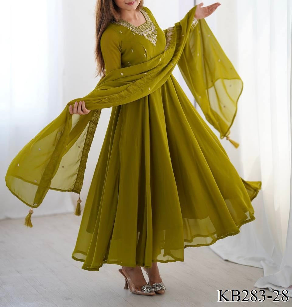 HEAVY PURE SOFT FAUX GEORGETTE ANARKALI