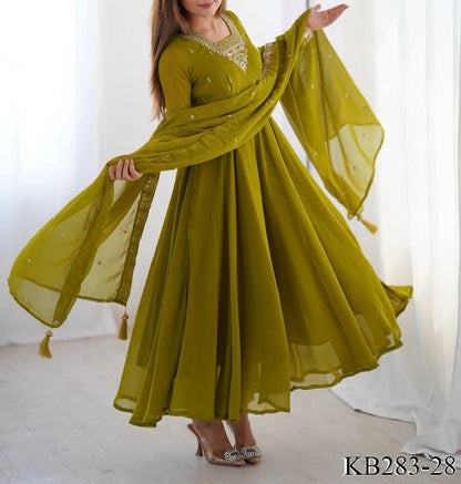 HEAVY PURE SOFT FAUX GEORGETTE ANARKALI