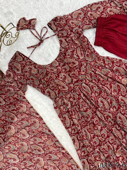 GEORGETTE ANARKALI GOWN WITH 6 MTR FLAIR