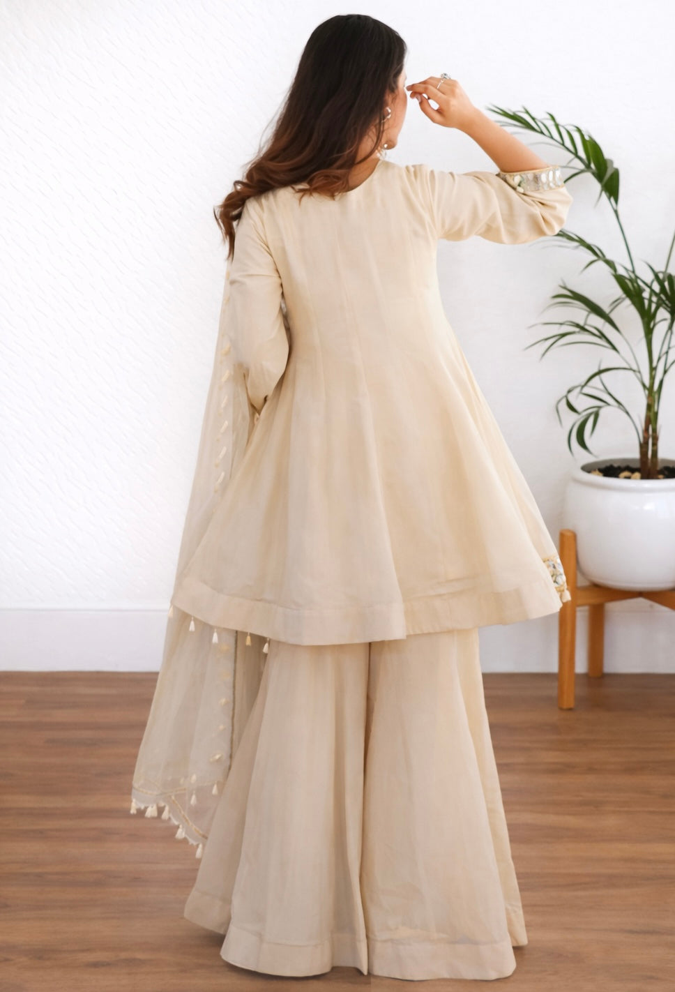 SOFT CHINON KEDIYA MIRROR WORK SET
