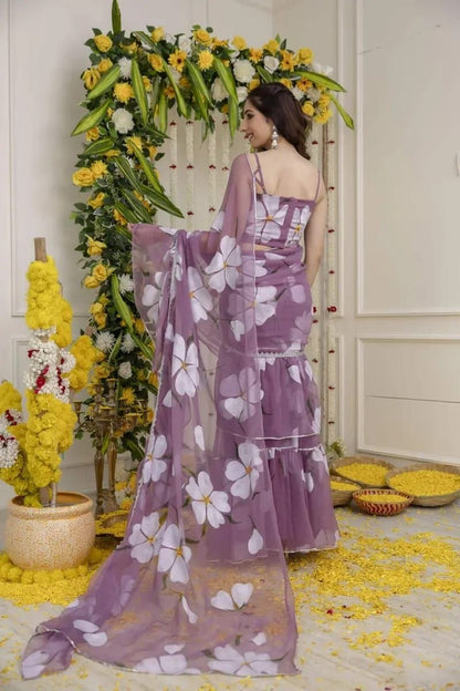 Premium Georgette Digital Print Ruffle Layers Lehenga