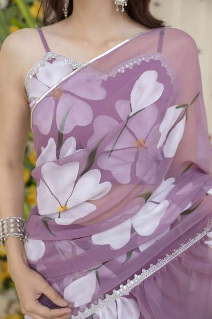 Premium Georgette Digital Print Ruffle Layers Lehenga
