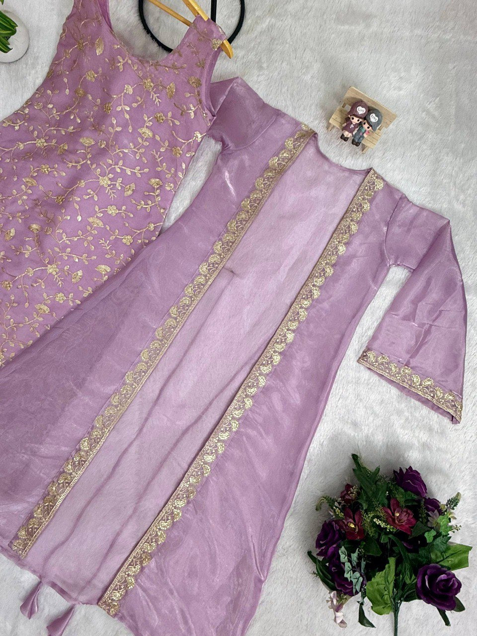 JIMMY SILK KURTI, KOTI AND PLAZZO SET