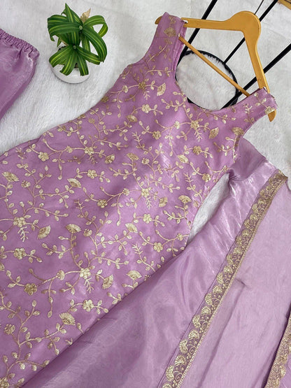 JIMMY SILK KURTI, KOTI AND PLAZZO SET