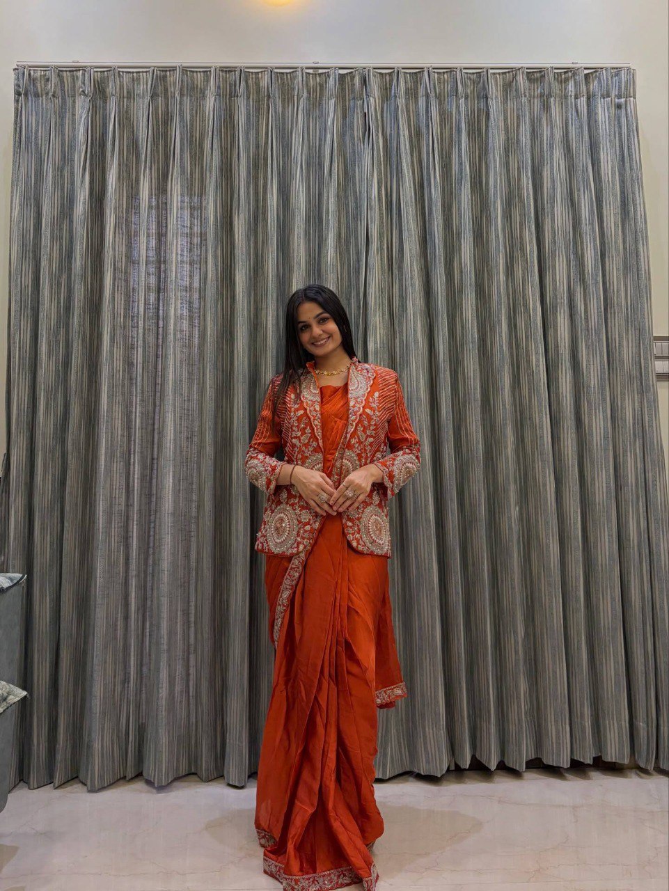 TRENDING READY-TO-WEAR SAREE WITH FULLY EMBROIDERED