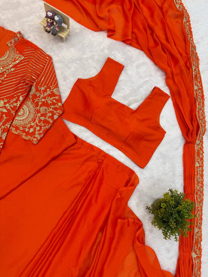 TRENDING READY-TO-WEAR SAREE WITH FULLY EMBROIDERED