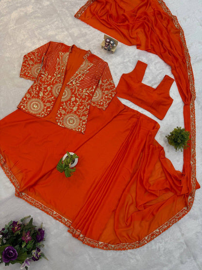 TRENDING READY-TO-WEAR SAREE WITH FULLY EMBROIDERED