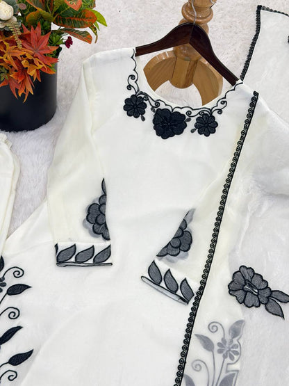 FENDY SILK EMBROIDERY THREAD WORK TOP FARSHI PANT