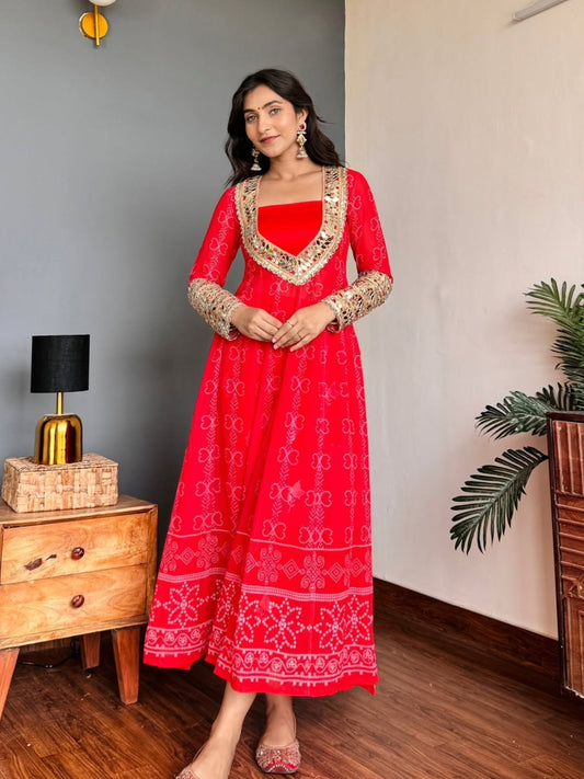 Beautifull Faux Georgette Embroidery Work Kurti