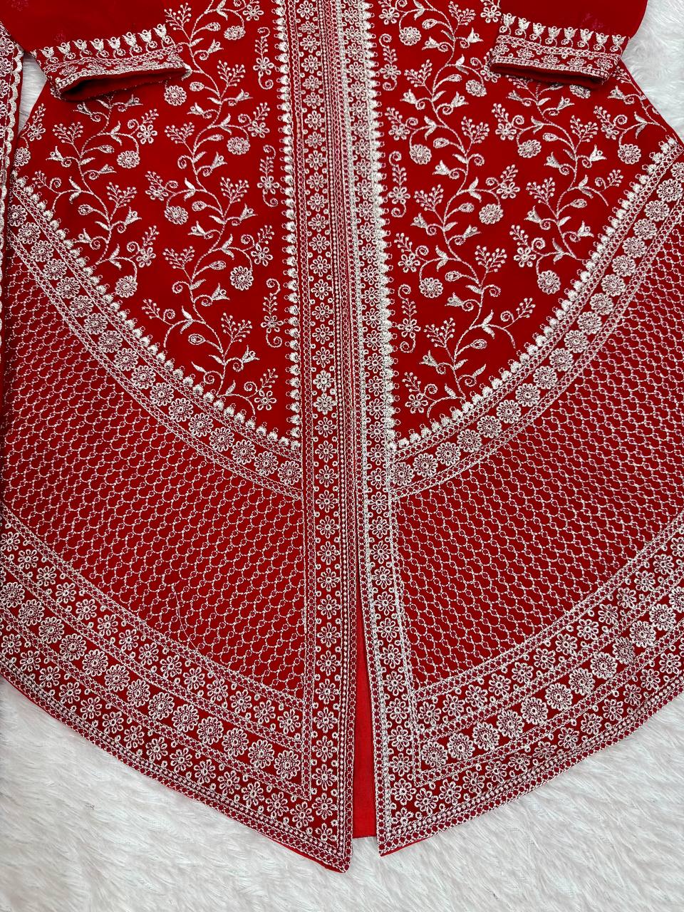 FAUX GEORGETTE EMBROIDERY WITH SEQUIN AND THREAD DETAILING OUTFIT