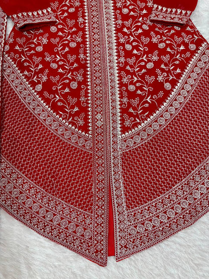 FAUX GEORGETTE EMBROIDERY WITH SEQUIN AND THREAD DETAILING OUTFIT