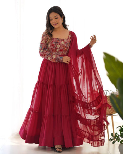 Pure Soft Fox Georgette Embroidery Work Anarkali