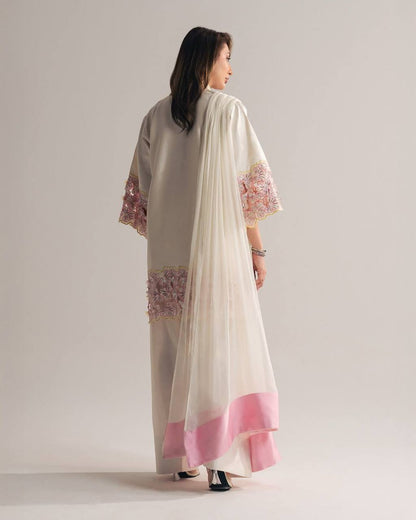 Farshi Style Heavy Natural Crepe Embroidery Sequence Work Top, Farshi Pant with Dupatta