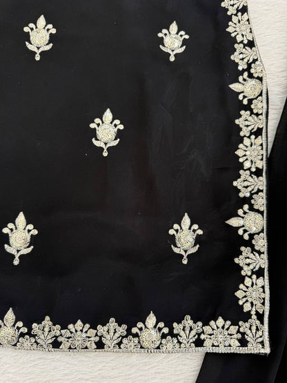 SPECIAL FAUX GEORGETTE WORK TOP PLAZZO WITH DUPATTA