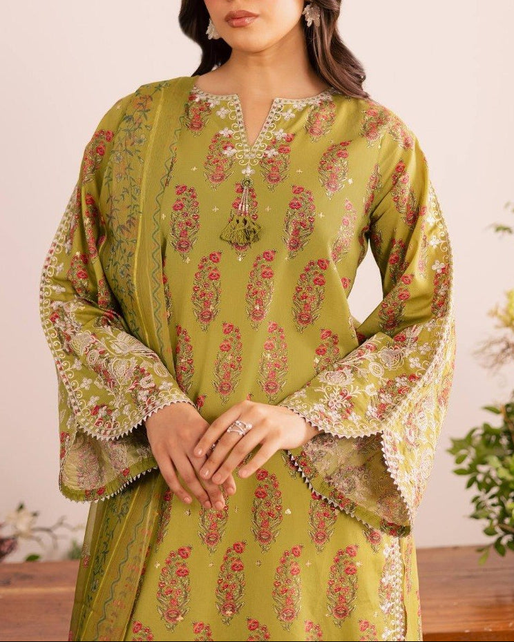 New Designer Party Wear Top and Farsi Salwar with Fancy Dupatta and Embroidery Work